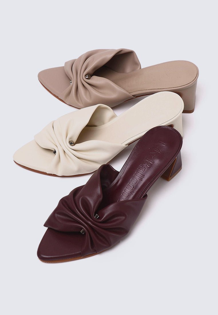 Kailia Comfy Heels In MaroonHeels - myballerine