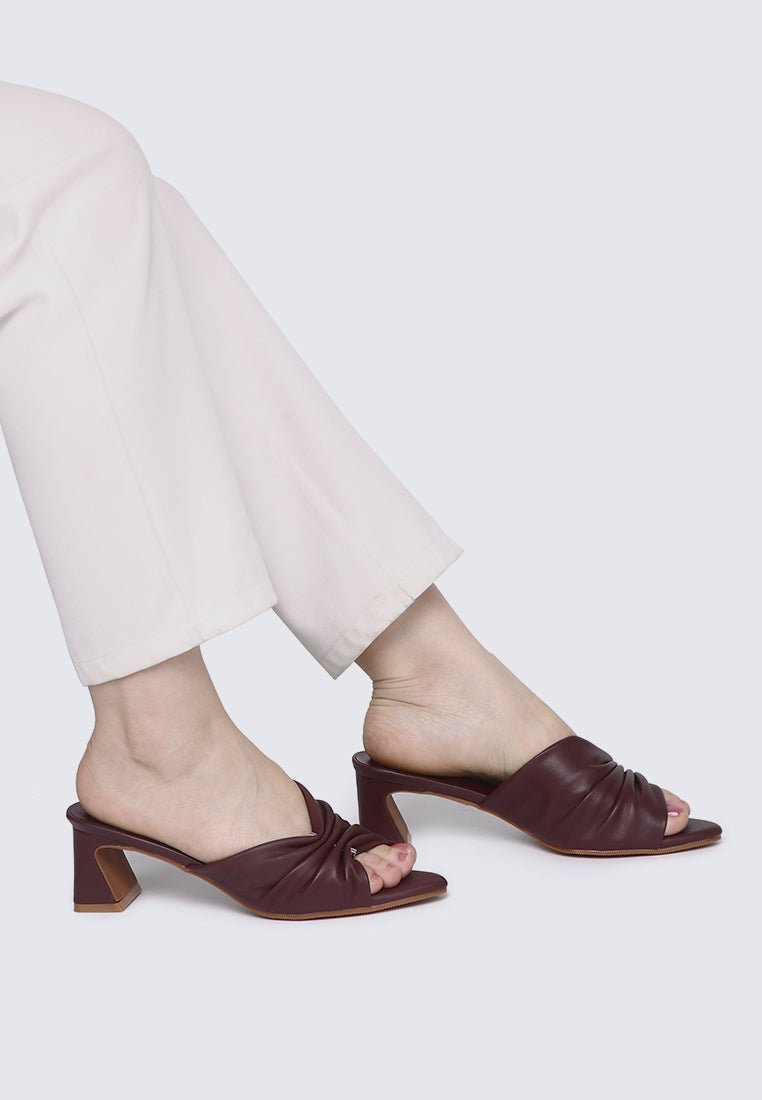 Kailia Comfy Heels In MaroonHeels - myballerine