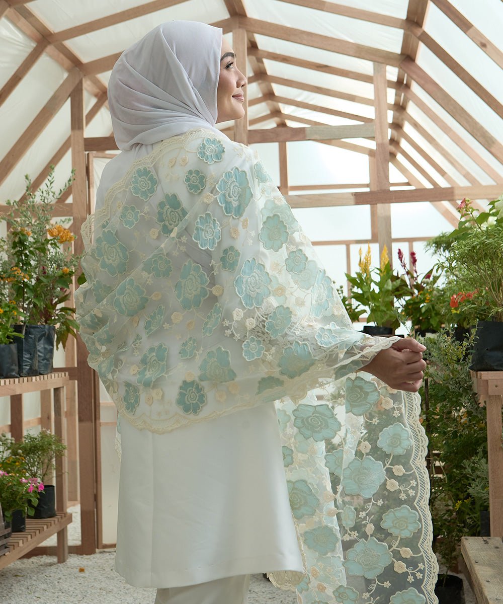 Kamelia Selendang Premium Scarves In Light BlueSelendang - myballerine