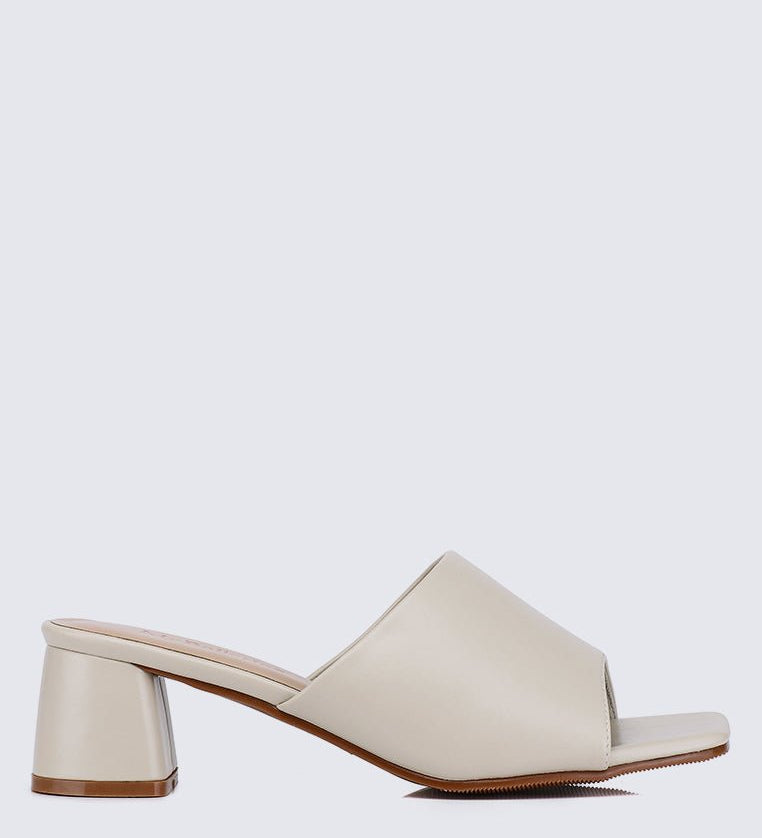 Karissa WideFit Comfy Heels In BeigeShoes - myballerine