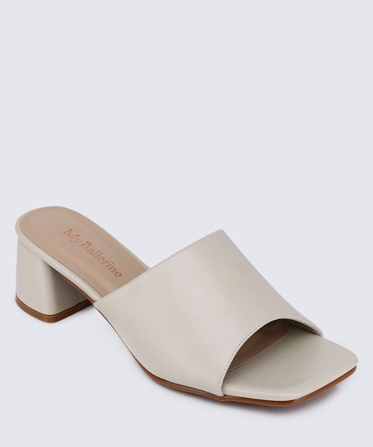 Karissa WideFit Comfy Heels In BeigeShoes - myballerine