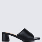 Karissa WideFit Comfy Heels In BlackShoes - myballerine