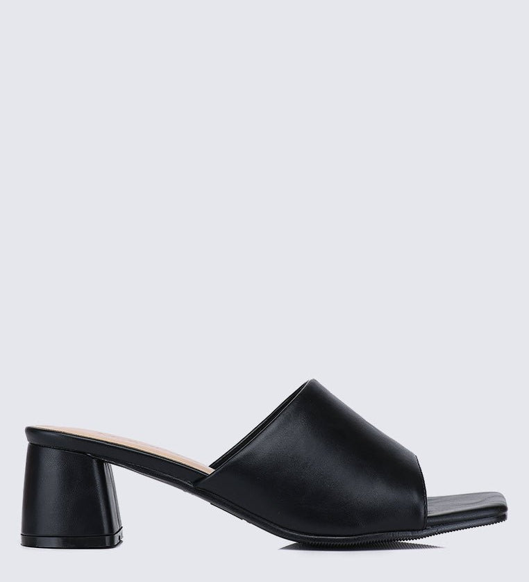 Karissa WideFit Comfy Heels In BlackShoes - myballerine