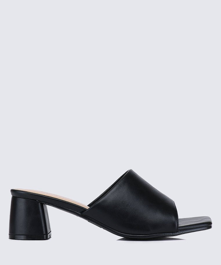 Karissa WideFit Comfy Heels In BlackShoes - myballerine