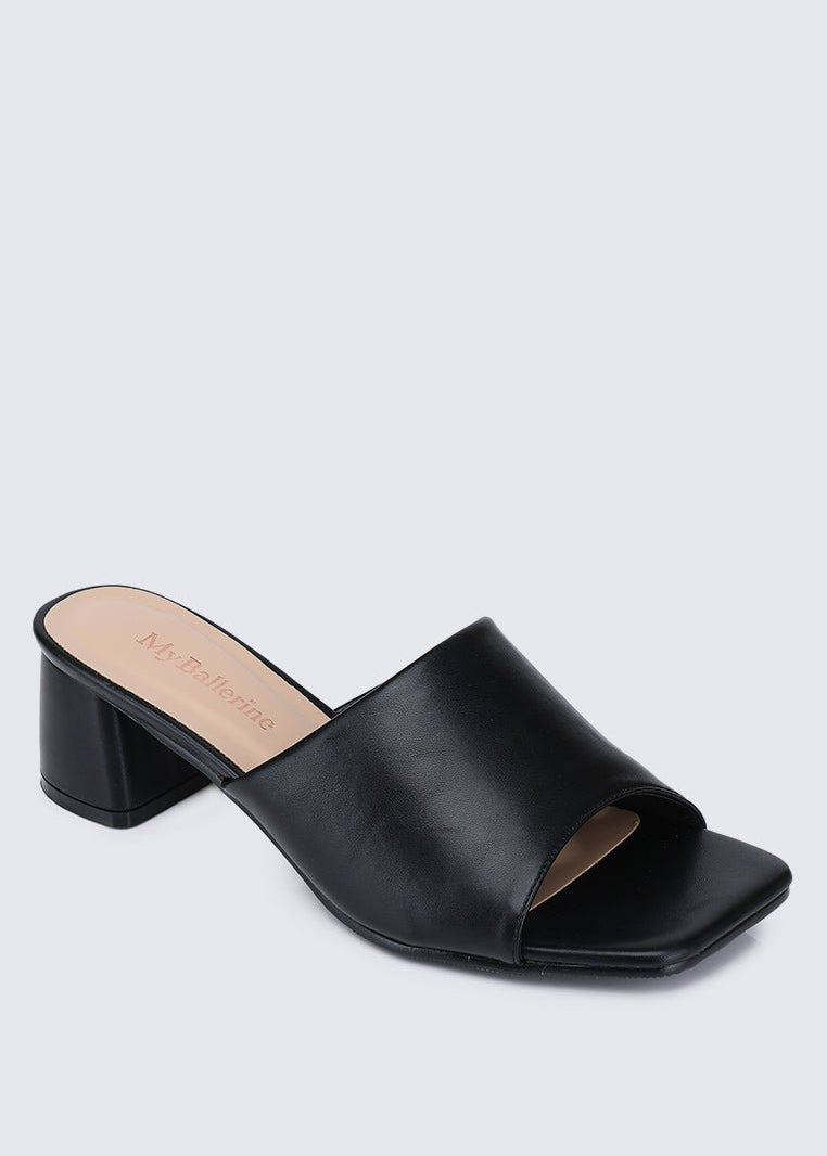 Karissa WideFit Comfy Heels In BlackShoes - myballerine