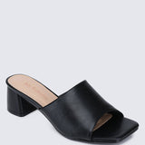 Karissa WideFit Comfy Heels In BlackShoes - myballerine