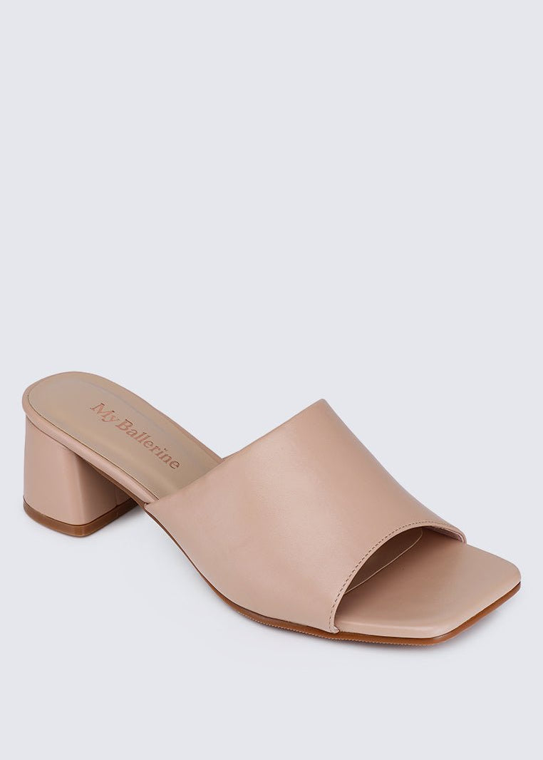 Karissa WideFit Comfy Heels In NudeShoes - myballerine