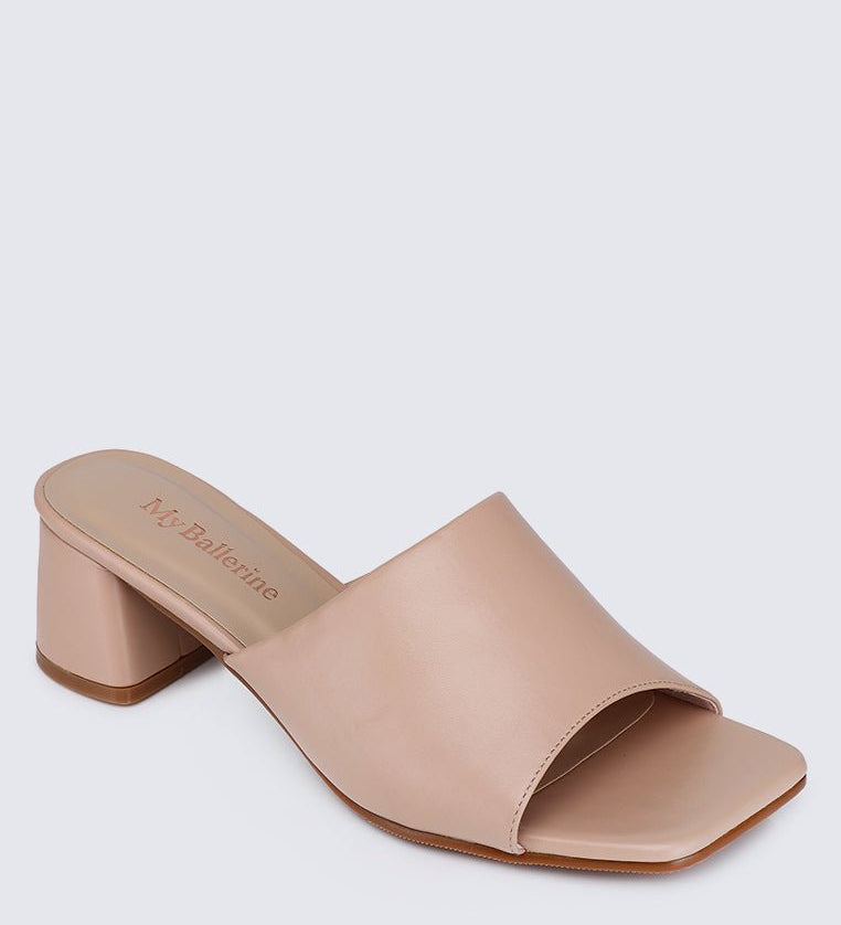 Karissa WideFit Comfy Heels In NudeShoes - myballerine