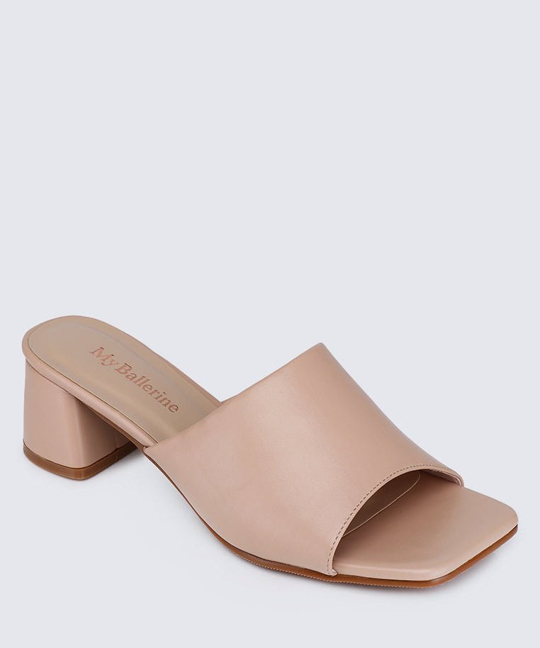 Karissa WideFit Comfy Heels In NudeShoes - myballerine