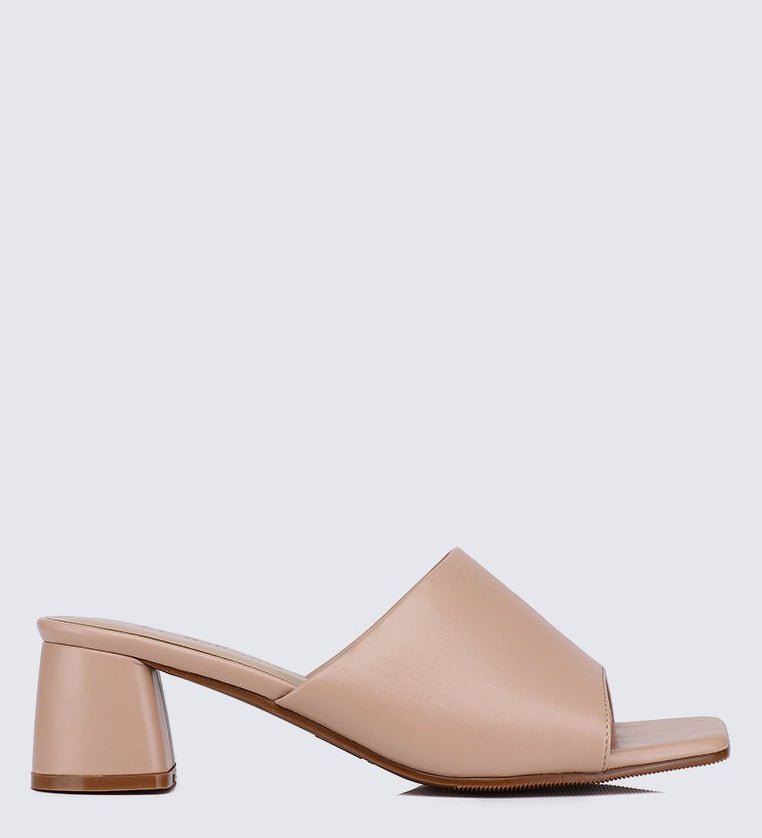 Karissa WideFit Comfy Heels In NudeShoes - myballerine