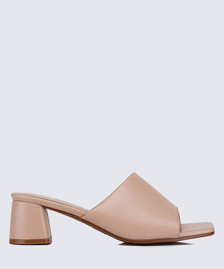 Karissa WideFit Comfy Heels In NudeShoes - myballerine