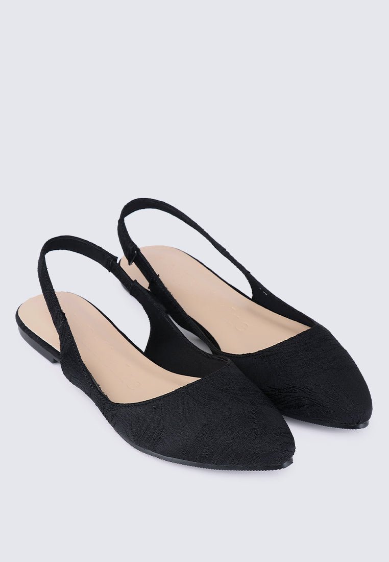 Kate Floral Comfy Ballerina In BlackShoes - myballerine