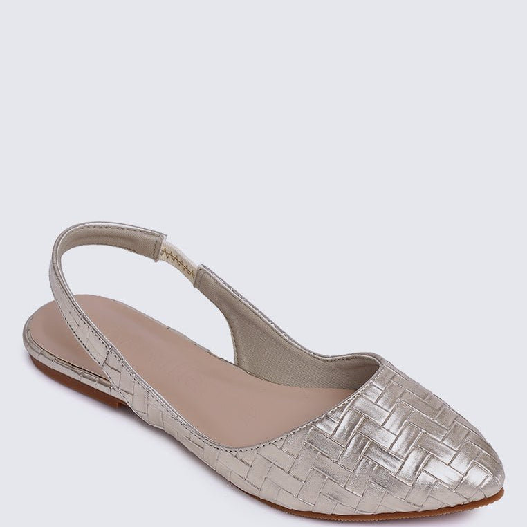 Kate Plait Comfy Ballerina In Gold - myballerine