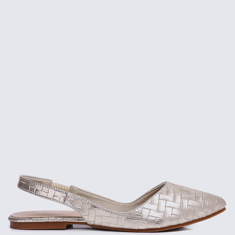 Kate Plait Comfy Ballerina In Gold - myballerine