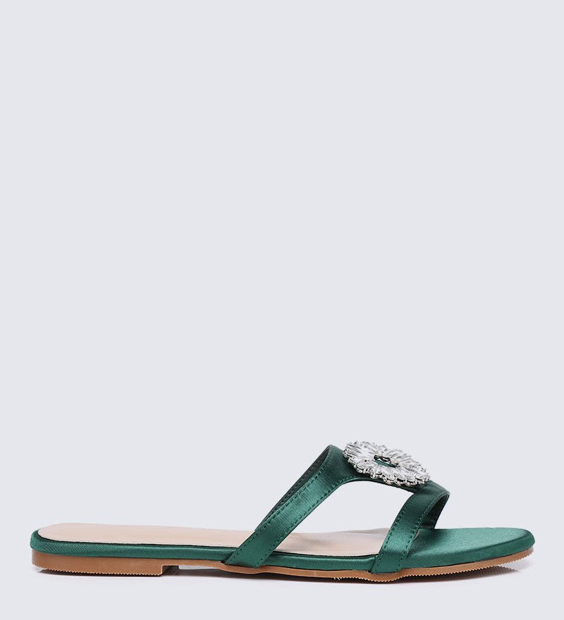 Katherine Comfy Sandals In Green - myballerine