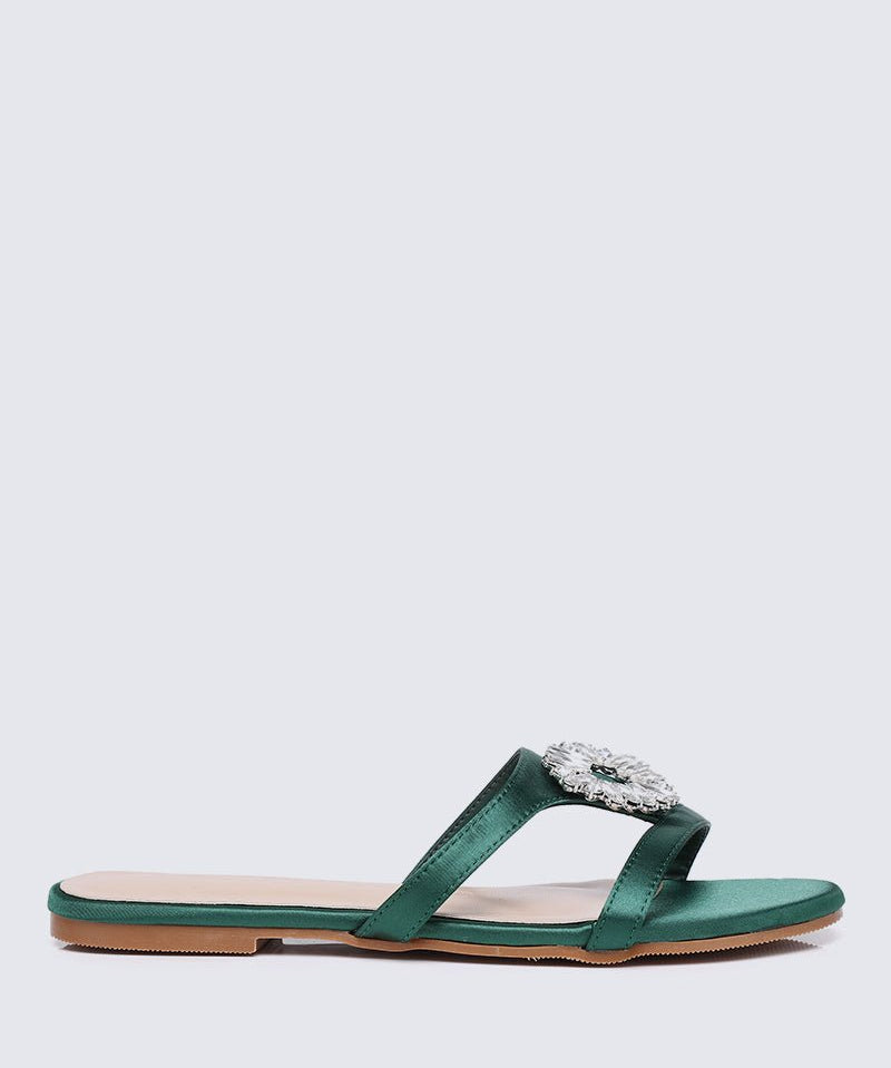 Katherine Comfy Sandals In Green - myballerine