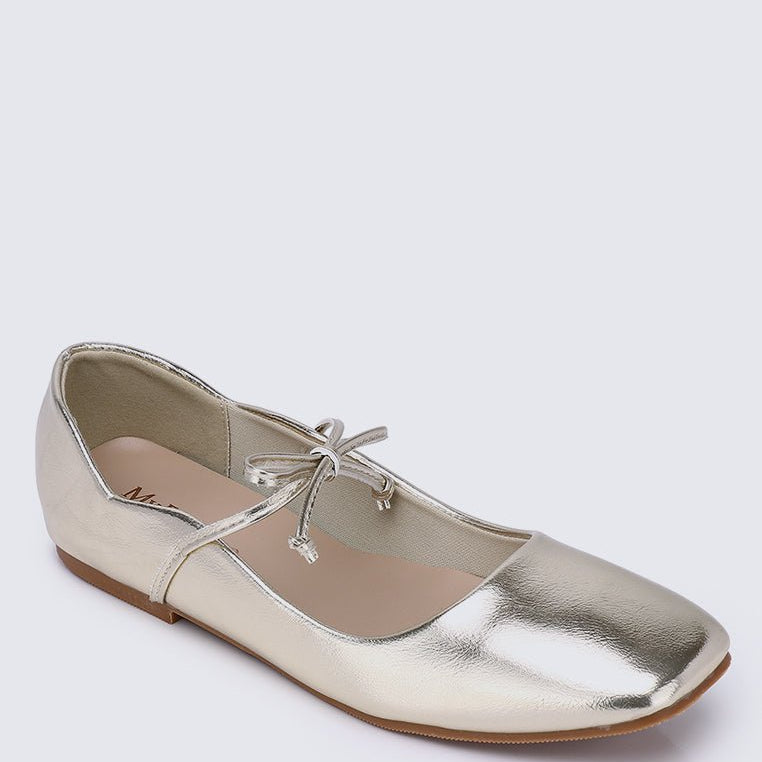 Kelly Comfy Ballerina In GoldShoes - myballerine