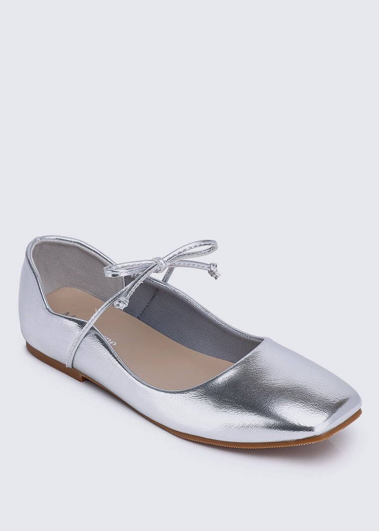 Kelly Comfy Ballerina In SilverShoes - myballerine