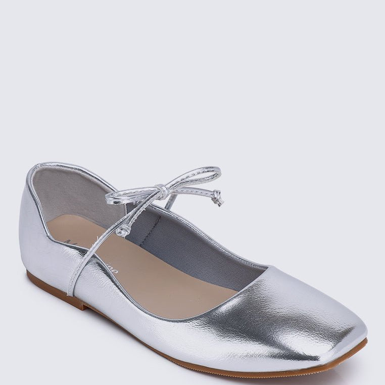 Kelly Comfy Ballerina In SilverShoes - myballerine