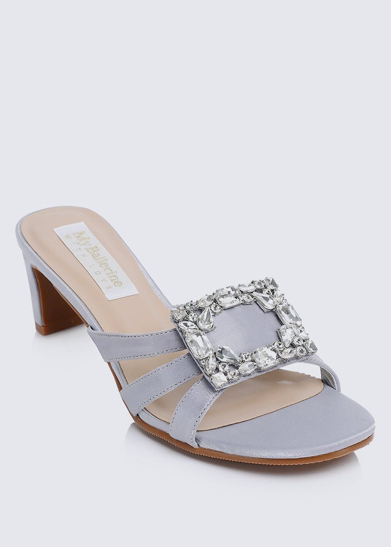 Kendra Comfy Heels In SilverShoes - myballerine