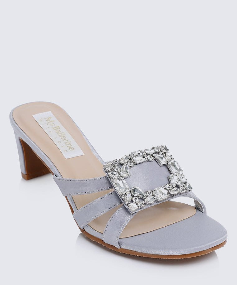 Kendra Comfy Heels In SilverShoes - myballerine