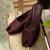 Lani Comfy Heels In MaroonHeels - myballerine