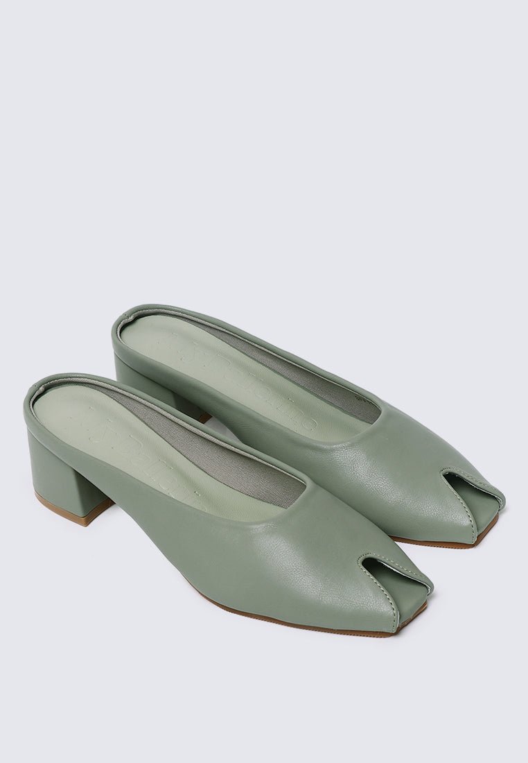 Lani Comfy Heels In Sage GreenHeels - myballerine