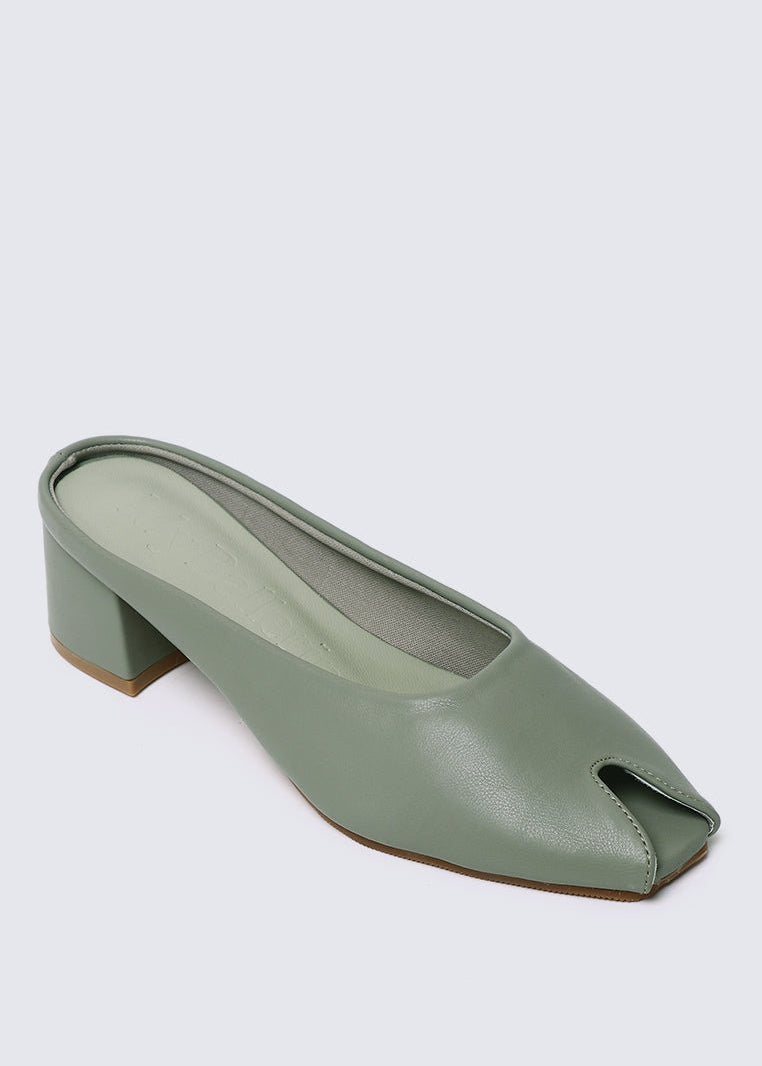 Lani Comfy Heels In Sage GreenHeels - myballerine