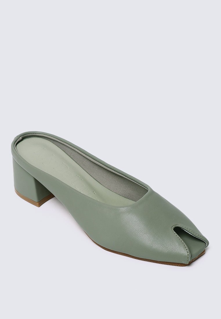 Lani Comfy Heels In Sage GreenHeels - myballerine