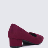 Leah Comfy Pumps In MaroonPumps - myballerine