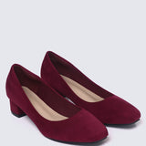 Leah Comfy Pumps In MaroonPumps - myballerine