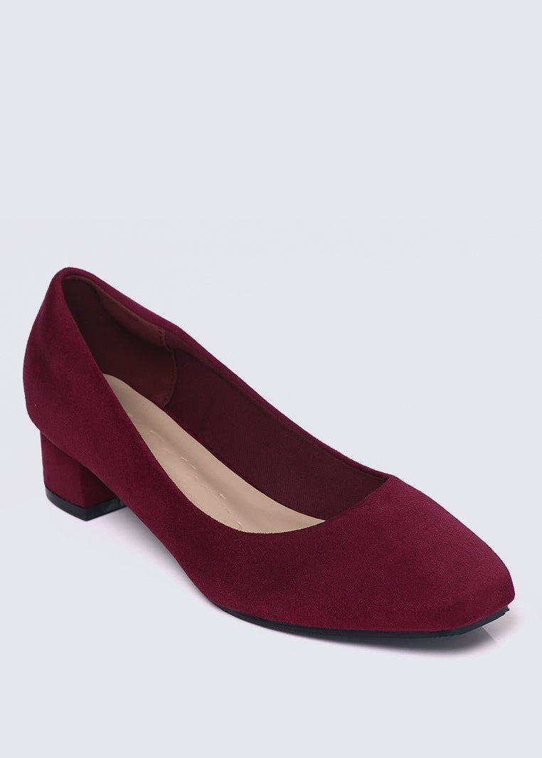 Leah Comfy Pumps In MaroonShoes - myballerine