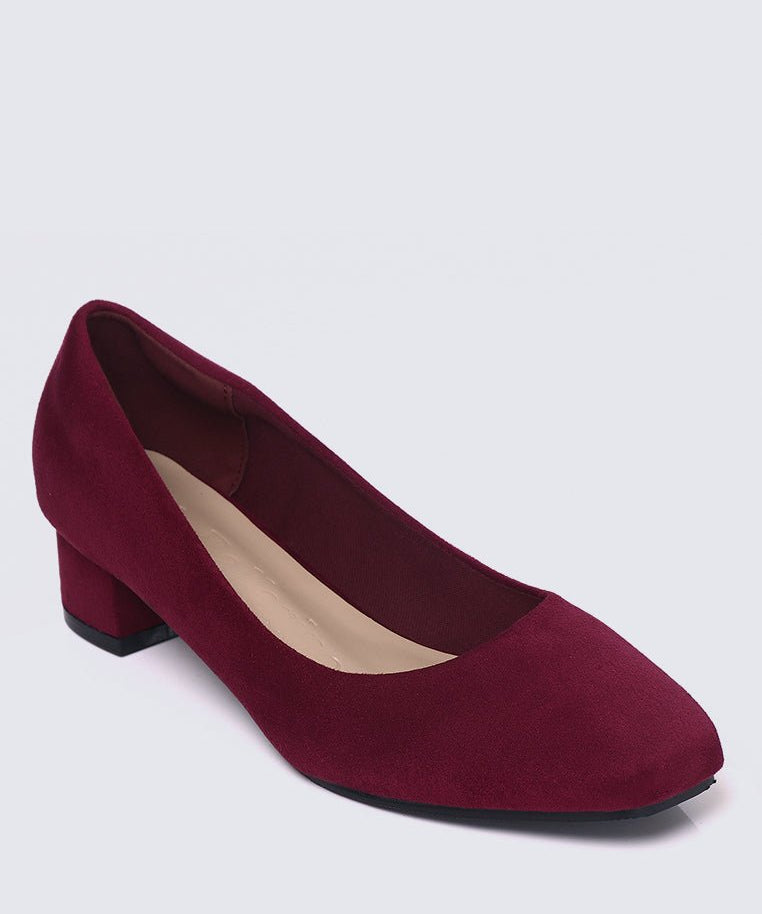 Leah Comfy Pumps In MaroonShoes - myballerine