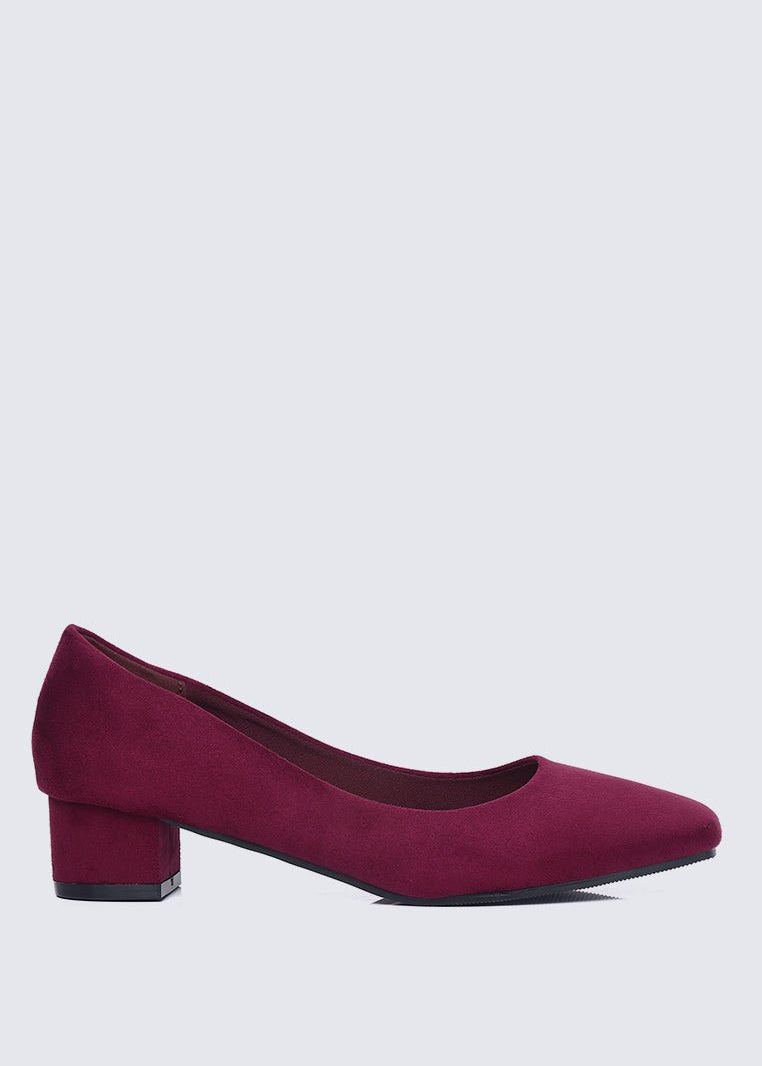 Leah Comfy Pumps In MaroonShoes - myballerine