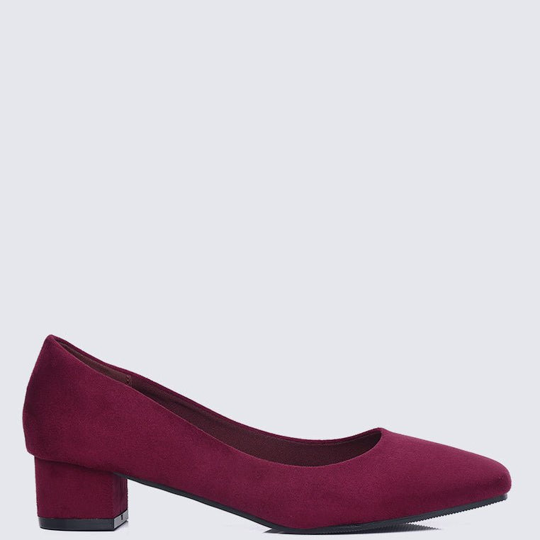 Leah Comfy Pumps In MaroonShoes - myballerine