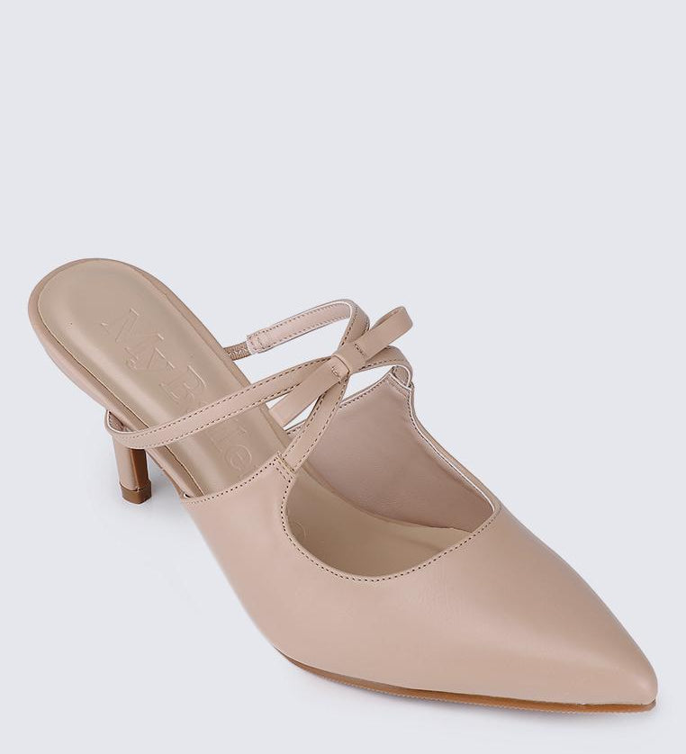 Levia Comfy Heels In NudeShoes - myballerine