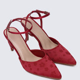 Lilian Comfy Heels In MaroonShoes - myballerine