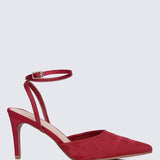 Lilian Comfy Heels In MaroonShoes - myballerine