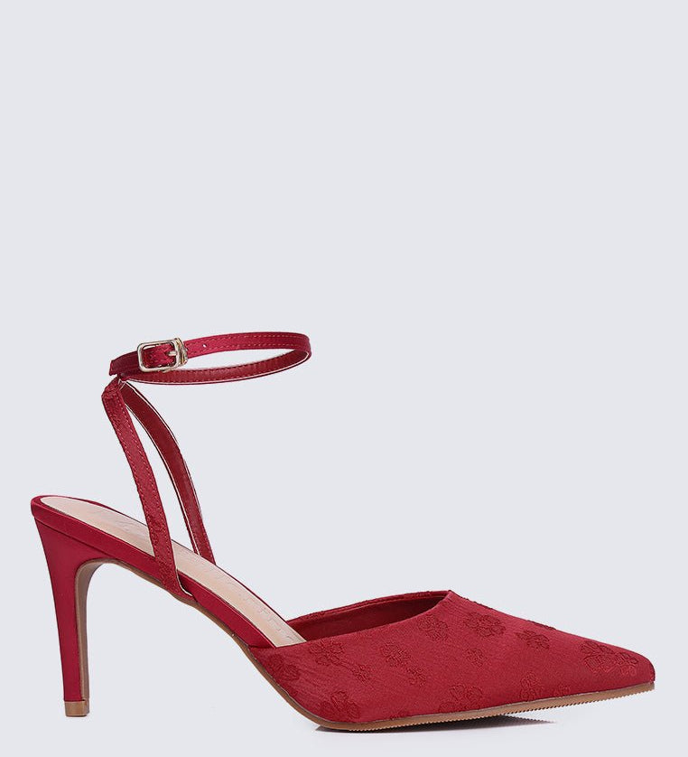 Lilian Comfy Heels In MaroonShoes - myballerine