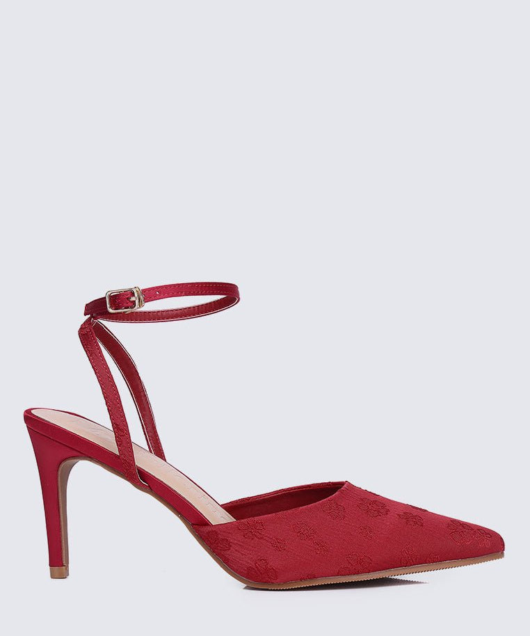 Lilian Comfy Heels In MaroonShoes - myballerine