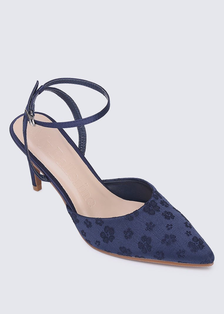 Lilian Comfy Heels In NavyShoes - myballerine