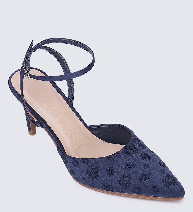 Lilian Comfy Heels In NavyShoes - myballerine