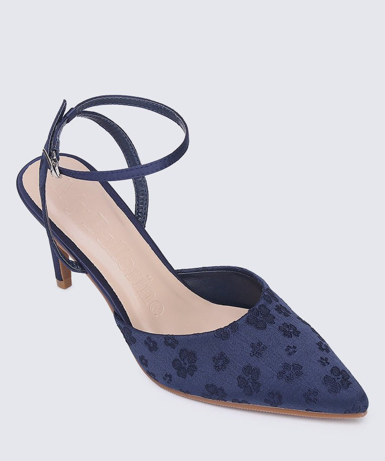 Lilian Comfy Heels In NavyShoes - myballerine