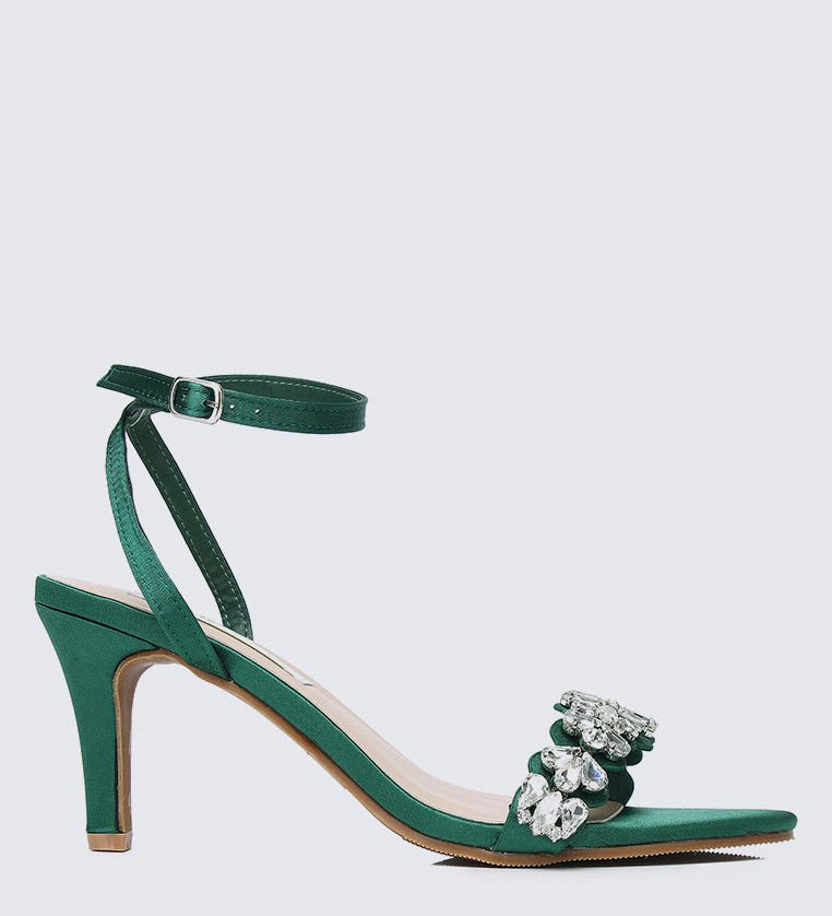 Liliana Comfy Heels In Green - myballerine