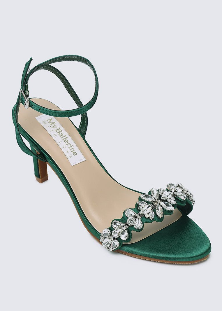 Liliana Comfy Heels In Green - myballerine
