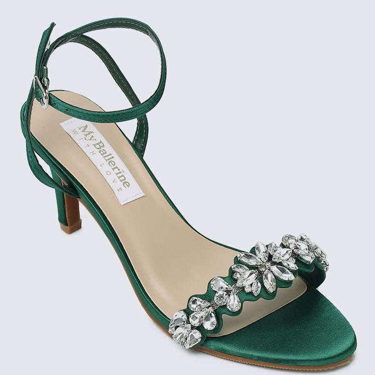 Liliana Comfy Heels In Green - myballerine