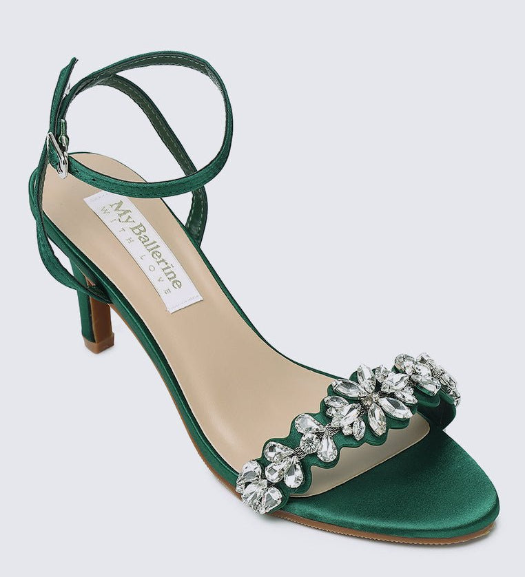 Liliana Comfy Heels In Green - myballerine