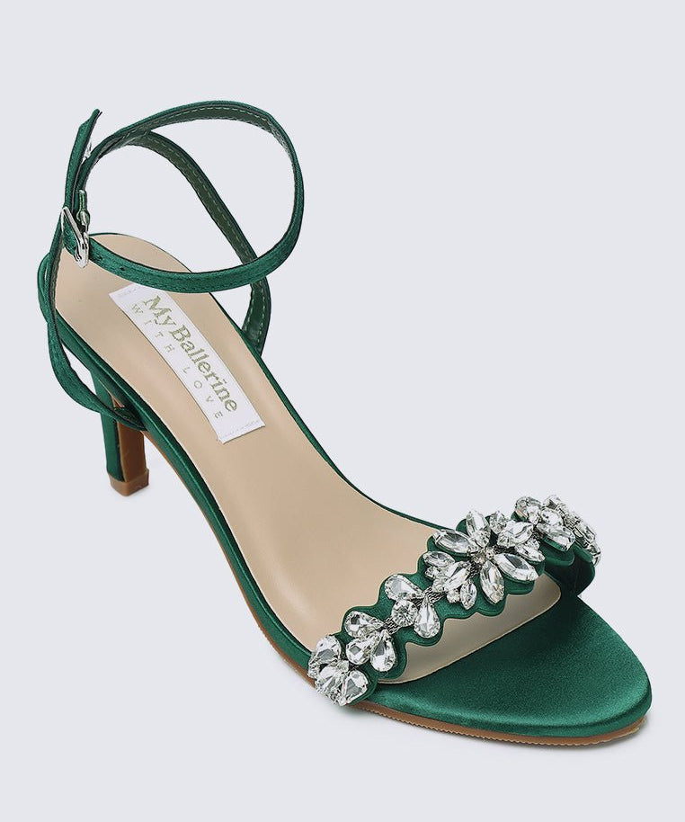 Liliana Comfy Heels In Green - myballerine