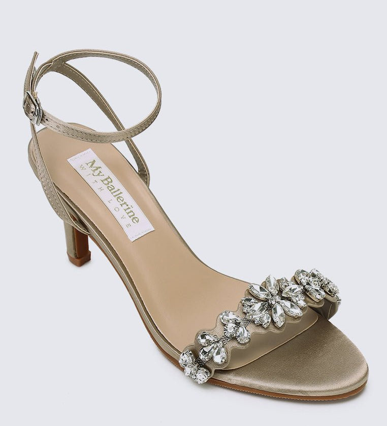 Liliana Comfy Heels In Taupe - myballerine