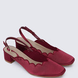Lizzy Comfy Heels In MaroonShoes - myballerine